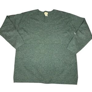 Vtg Limited Sweater Green Heather Lambswool V-Neck Size Small